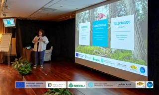 Lapin yliopiston Eevi Pulli esittelee ehdotusta Levi kampuksen toimintaa ohjaavista painopisteistä.